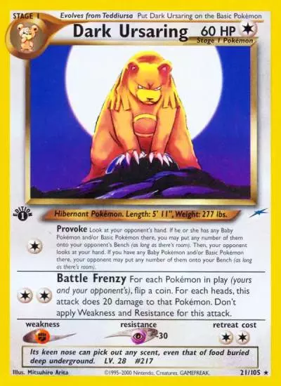 Dark Ursaring 21/105 Neo Destiny Pokemon card