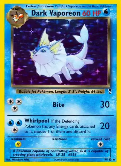 Dark Vaporeon 9/110 Legendary Collection Pokemon card