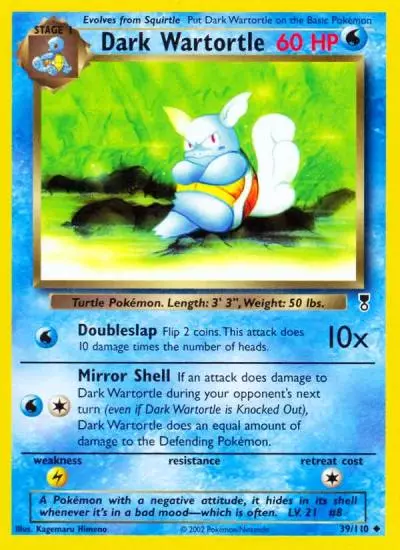 Dark Wartortle 39/110 Legendary Collection Pokemon card