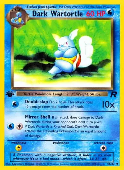 Dark Wartortle 46/82 Team Rocket Pokemon card