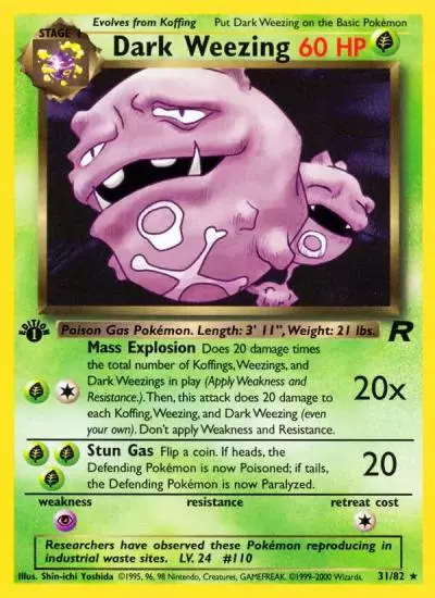 Dark Weezing 31/82 Team Rocket Pokemon card