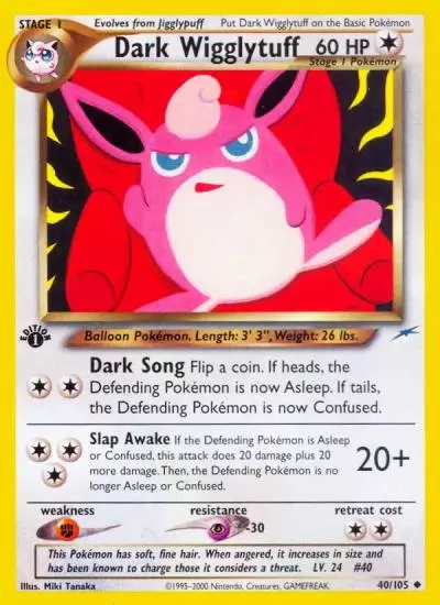 Dark Wigglytuff 40/105 Neo Destiny Pokemon card