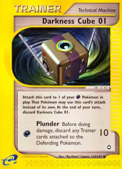 Darkness Cube 01 119/147 Aquapolis Pokemon card