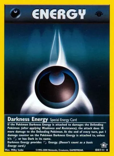 Darkness Energy 104/111 Neo Genesis Pokemon card