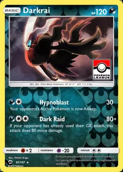 Darkrai 87/147 Burning Shadows Pokemon card