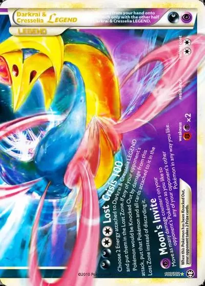 Darkrai & Cresselia LEGEND 100/102 HS—Triumphant Pokemon card