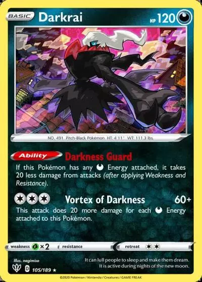 Darkrai 105/189 Darkness Ablaze Pokemon card