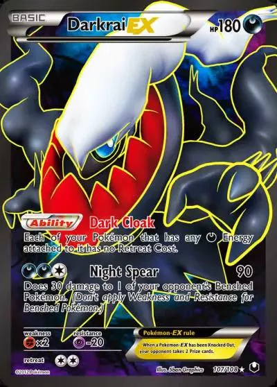 Darkrai-EX 107/108 Dark Explorers Pokemon card