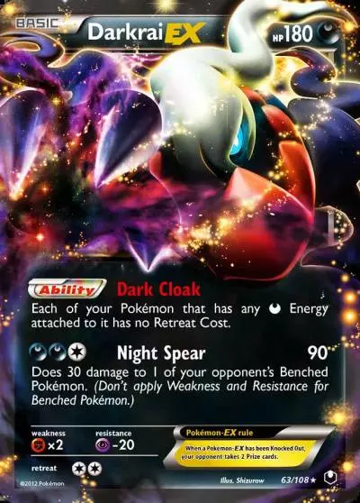 Darkrai-EX 63/108 Dark Explorers Pokemon card