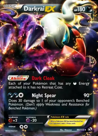 Darkrai-EX 88/113 Legendary Treasures Pokemon card