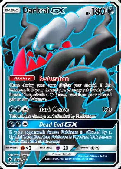 Darkrai-GX 139/147 Burning Shadows Pokemon card