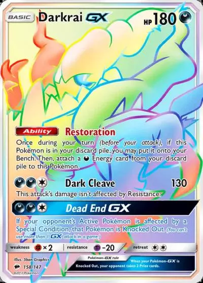 Darkrai-GX 158/147 Burning Shadows Pokemon card