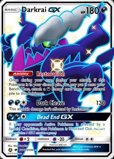 Darkrai-GX SV70/94 Hidden Fates Shiny Vault Pokemon card