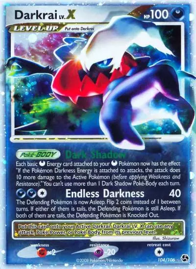 Darkrai LV.X 104/106 Great Encounters Pokemon card