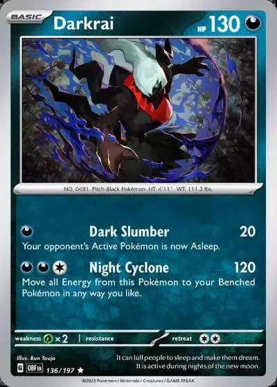 Darkrai 136/197 Obsidian Flames Pokemon card