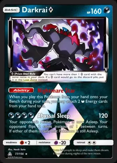 Darkrai ◇ 77/156 Ultra Prism Pokemon card