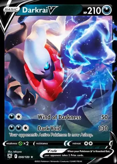 Darkrai V 98/189 Astral Radiance Pokemon card