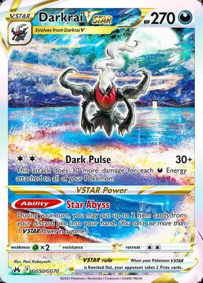 Darkrai VSTAR GG50/70 Crown Zenith Galarian Gallery Pokemon card