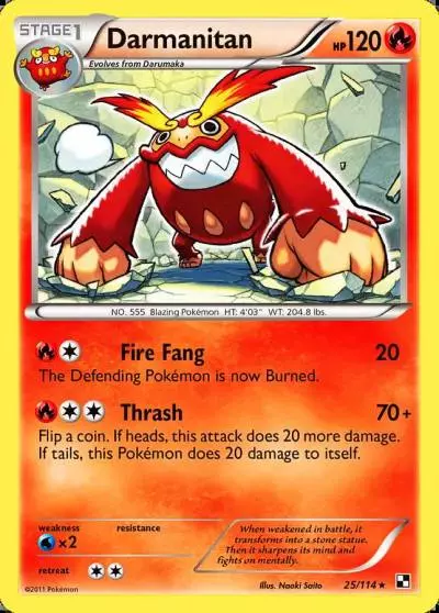 Darmanitan 25/114 Black & White Pokemon card