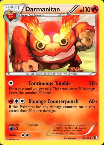 Darmanitan 28/149 Boundaries Crossed Pokemon card