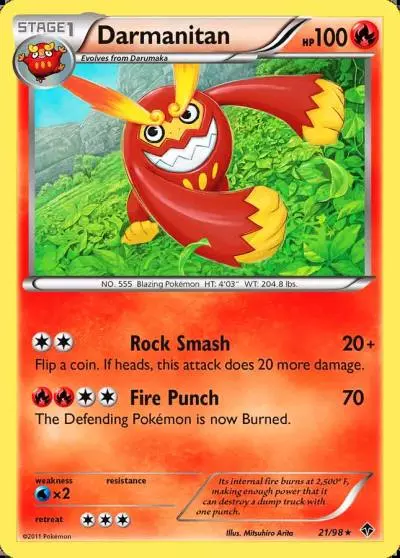 Darmanitan 21/98 Emerging Powers Pokemon card