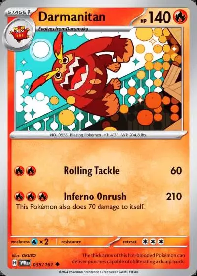 Darmanitan 35/167 Twilight Masquerade Pokemon card