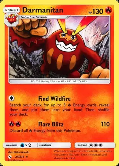Darmanitan 24/214 Unbroken Bonds Pokemon card