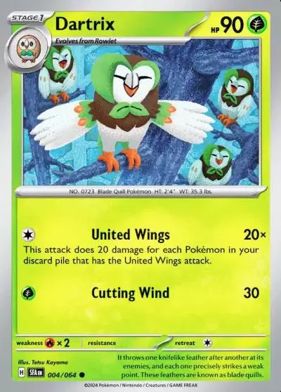 Dartrix 4/64 Shrouded Fable Pokemon card