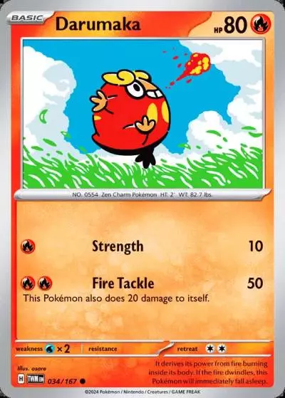 Darumaka 34/167 Twilight Masquerade Pokemon card