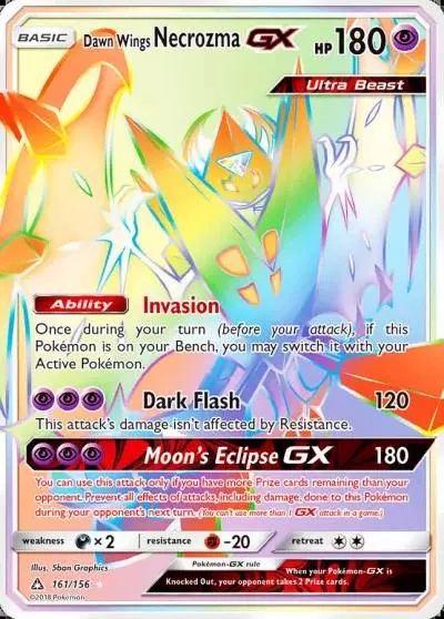 Dawn Wings Necrozma-GX 161/156 Ultra Prism Pokemon card
