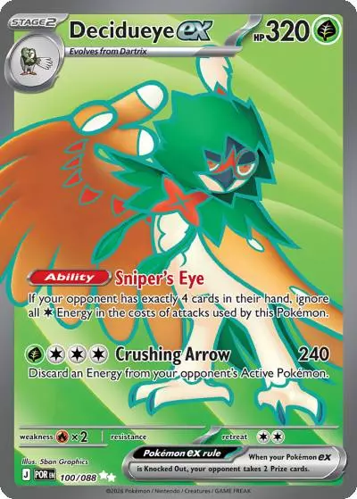 Decidueye ex 100/88 Perfect Order Pokemon card