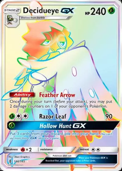 Decidueye-GX 146/145 Guardians Rising Pokemon card