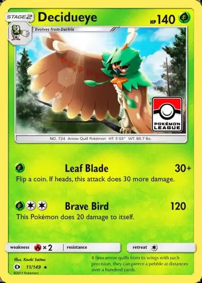 Decidueye 11/149 Sun & Moon Pokemon card