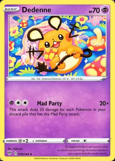 Dedenne 78/189 Darkness Ablaze Pokemon card
