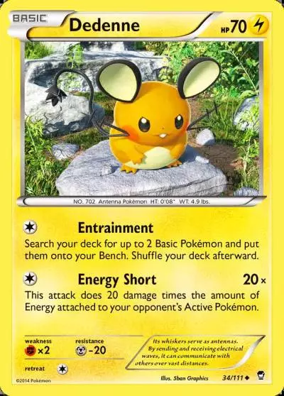 Dedenne 34/111 Furious Fists Pokemon card