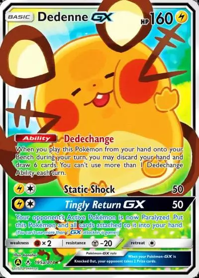 Dedenne-GX 195a/214 Unbroken Bonds Pokemon card