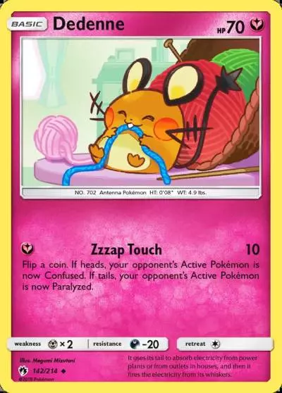 Dedenne 142/214 Lost Thunder Pokemon card
