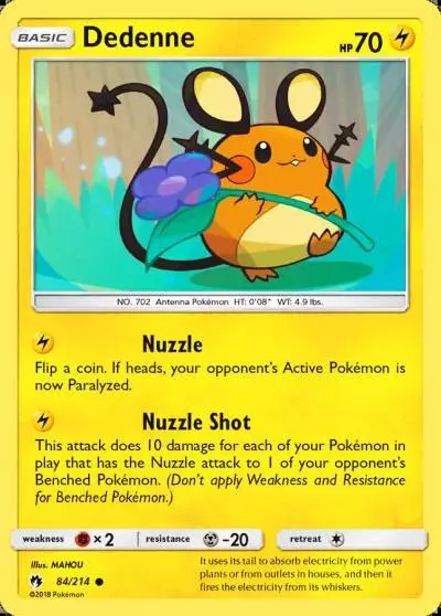 Dedenne 84/214 Lost Thunder Pokemon card