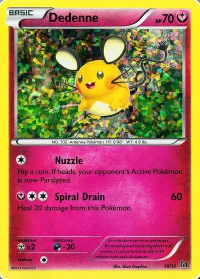 Dedenne 10/12 McDonald's Collection 2016 Pokemon card