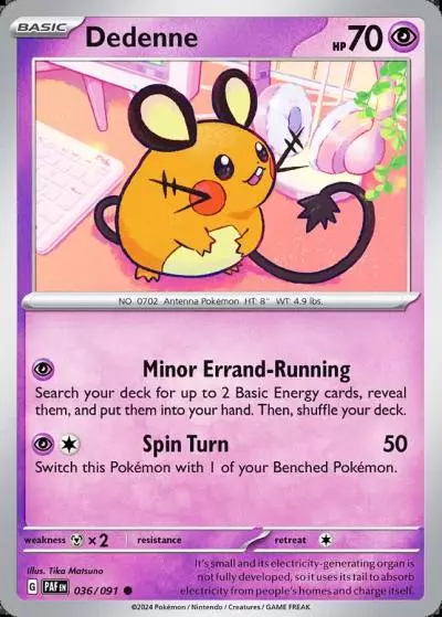 Dedenne 36/91 Paldean Fates Pokemon card