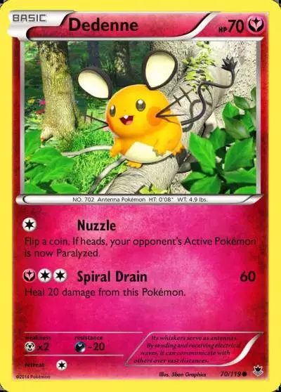 Dedenne 70/119 Phantom Forces Pokemon card