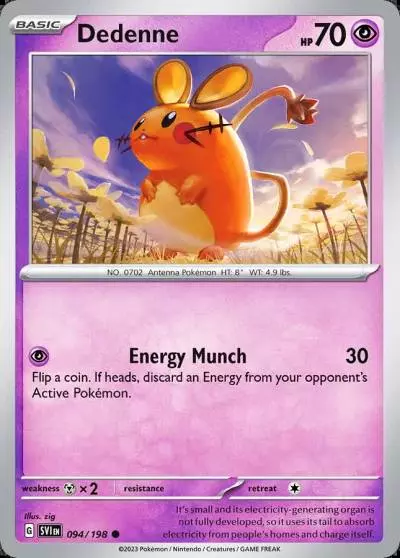 Dedenne 94/198 Scarlet & Violet Pokemon card