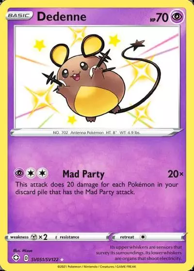Dedenne SV051/122 Shining Fates Shiny Vault Pokemon card