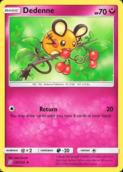 Dedenne 145/236 Unified Minds Pokemon card