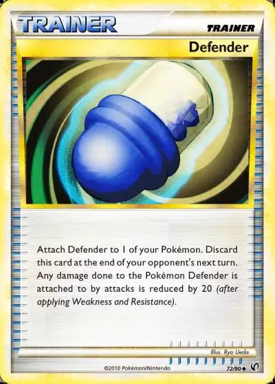 Defender 72/90 HS—Undaunted Pokemon card