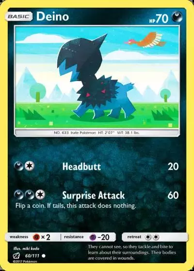 Deino 60/111 Crimson Invasion Pokemon card