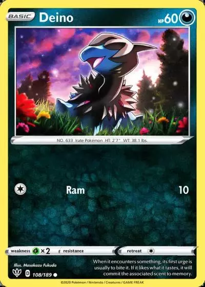 Deino 108/189 Darkness Ablaze Pokemon card