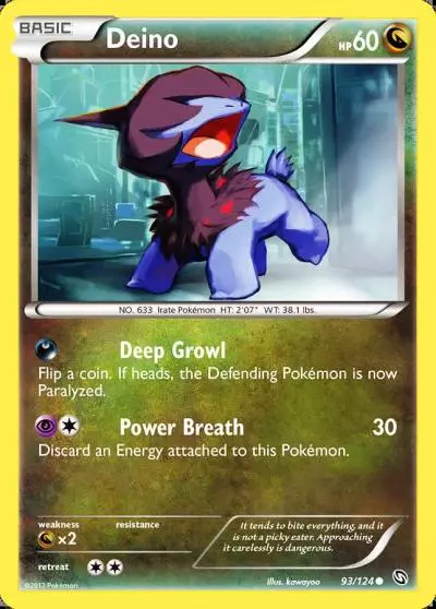 Deino 93/124 Dragons Exalted Pokemon card