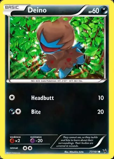 Deino 77/101 Noble Victories Pokemon card