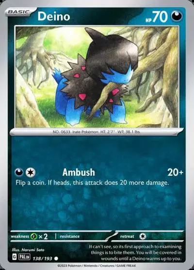 Deino 138/193 Paldea Evolved Pokemon card